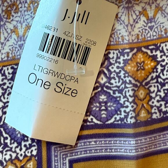 J JILL💕 Mixed-print Two-way Poncho ~ Light Tigers Eye Paisley One Size NWT - Picture 7 of 13